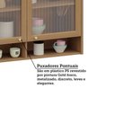 Ver imagem 6 de Armário Aéreo para Cozinha 120cm 2 Portas com Vidro Lúmina L Freijó/freijó