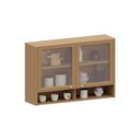 Ver imagem 1 de Armário Aéreo para Cozinha 120cm 2 Portas com Vidro Lúmina L Freijó/freijó