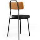 Ver mais imagens de Kit 04 Cadeiras Decorativas Estofada Para Sala Jantar Barcelona L02 Couríssimo Whisky Preto - Lyam