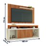 Rack Bancada com Painel Ripado para Tv até 65 Polegadas 1,80m Panamá Buriti / Off White Caemmun - 3