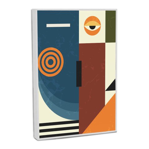 Quadro Decorativo Cubismo Abstrato Ii com Moldura Filete