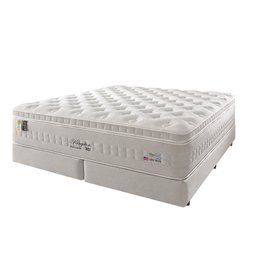 Cama Box Queen Branco + Colchão Molas Ensacadas Látex Visco Gel Kingston 158x198x68cm - 1 Cama Box Queen Branco + Colchão Molas Ensacadas Látex Visco Gel Kingston 158x198x68cm - 1