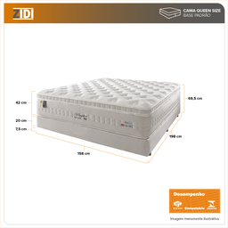 Cama Box Queen Branco + Colchão Molas Ensacadas Látex Visco Gel Kingston 158x198x68cm - 3 Cama Box Queen Branco + Colchão Molas Ensacadas Látex Visco Gel Kingston 158x198x68cm - 3
