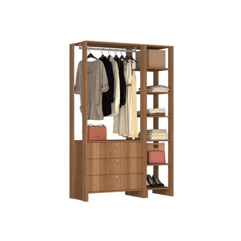 Estante Closet Yes 120cm 1 Cabideiro e 6 Nichos - Montana