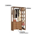 Ver imagem 3 de Estante Closet Yes 120cm 1 Cabideiro e 6 Nichos - Montana