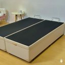 Ver imagem 4 de Box Baú Bipartido King 96 Blindado na Chapa de Madeira - Diversas Cores (203x193x42): Corino Bege