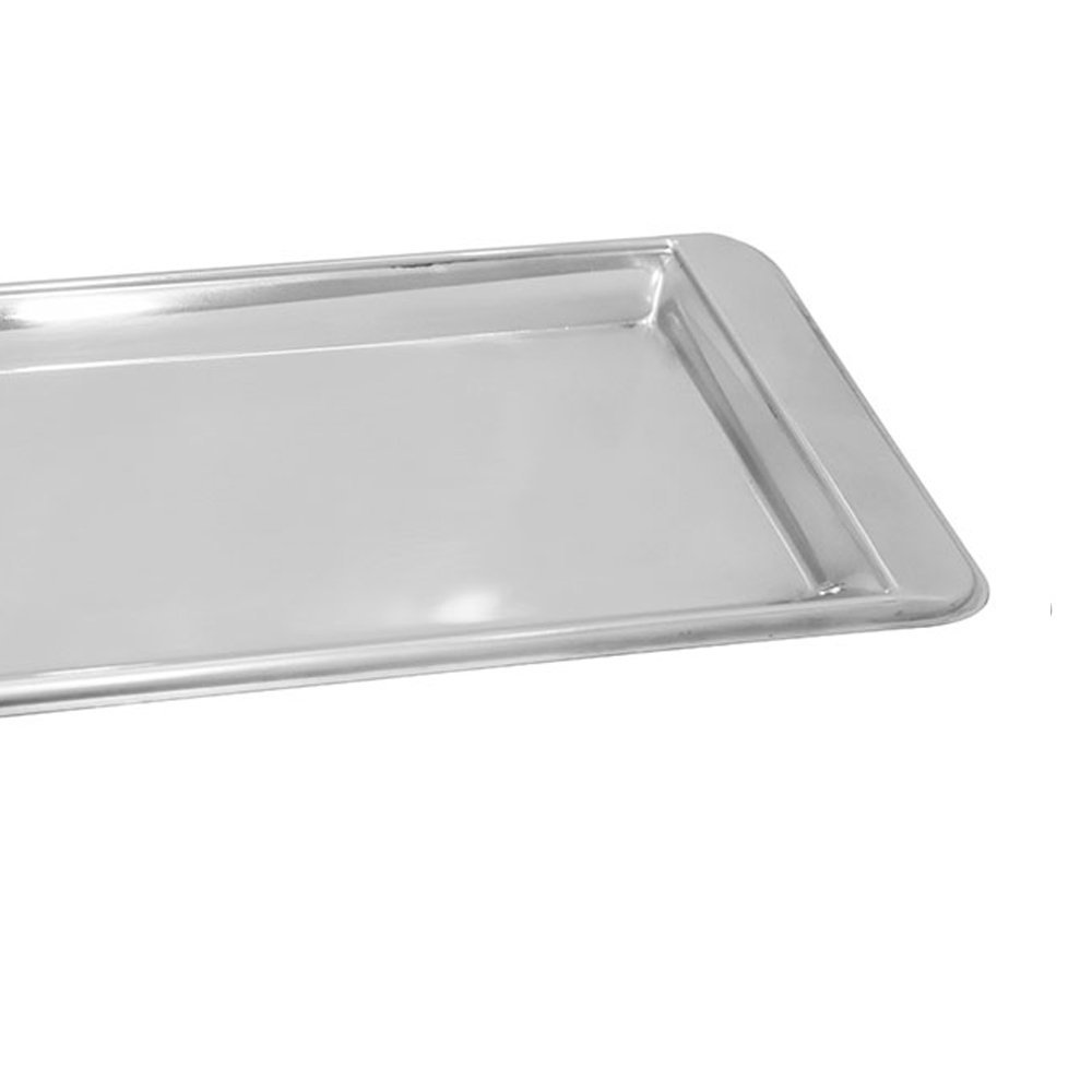 Bandeja Aço Inox Retangular Rasa Decoração Servir Café 30cm - 2