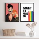 Ver imagem 1 de Kit 2 Quadros Lgbt Gays Pride Day 45x34cm:madeira Preta