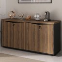 Ver imagem 2 de Armário para Escritório 4 Portas Nogal/preto - Artany Móveis