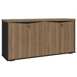 Armário para Escritório 4 Portas Nogal/preto - Artany Móveis - 1