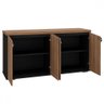 Armário para Escritório 4 Portas Nogal/preto - Artany Móveis - 3