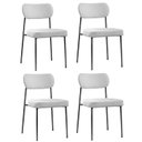 Ver imagem 1 de Kit 4 Cadeiras Sala de Jantar Tecido Bouclê Design Aço Carbono Lavinia Cinza/Preto