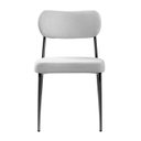 Ver imagem 5 de Kit 4 Cadeiras Sala de Jantar Tecido Bouclê Design Aço Carbono Lavinia Cinza/Preto