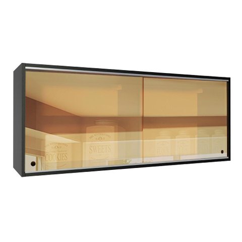 Armário Aéreo Reims 2 Portas de Correr Vidro Reflex Madesa