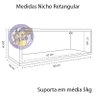 Kit 2 Nicho Retangular Azul 50x20x10p Mdf Decorativo - 2
