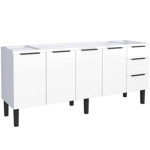Gabinete para Cozinha Aço Jupiter 1,92m Branco para Pia de 2,00m - P101633 - Cozimax