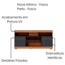 Ver imagem 6 de Rack Yara e Painel Maia Tv 55 Pol 136 Cm 5016 Noce Milano Preto Colibri