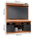 Ver imagem 3 de Rack Yara e Painel Maia Tv 55 Pol 136 Cm 5016 Noce Milano Preto Colibri