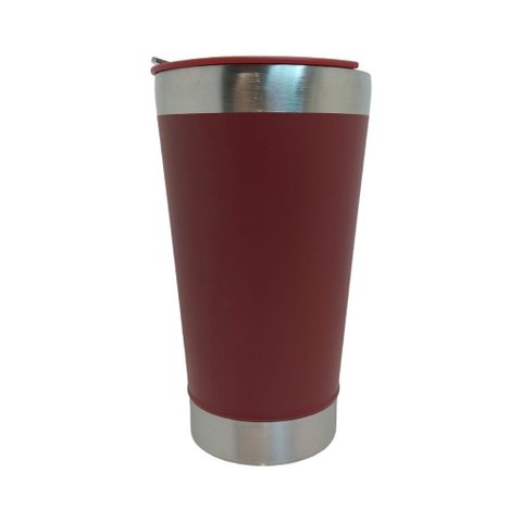 Copo Térmico Inox com Tampa e Abridor de Garrafas 473ml:Vermelho