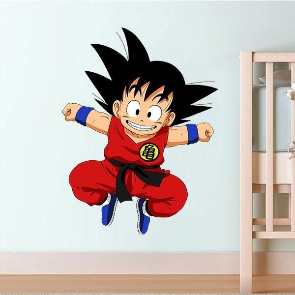 Adesivo Decorativo Parede Dragon Ball Z Goku Madeira Oferta