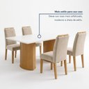 Ver mais imagens de Conjunto de Mesa de Jantar 4 Lugares Retangular 120x80cm MDF Cinamomo Off White