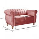 Ver imagem 5 de Sofá Realeza 2 Lugares 146cm Rosa Suede Fixo Retrô Vintage Bella Decor