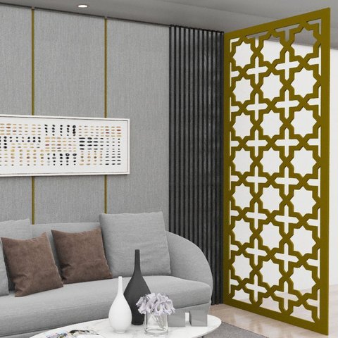 Painel Vazado Divisória Mdf Cairo Crú - 1,80x2,20m