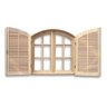 Janela de Madeira Veneziana Abrir/abrir Arco Eucalipto Grandis Rosa - 1,20 (a) X 1,20 (l) - 1