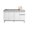 Balcão Gabinete para Pia Tatiane S/tampo 150cm 4 Portas 1 Gaveta Branco - 1