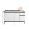 Balcão Gabinete Multiuso para Pia Tatiane S/tampo 150cm 4 Portas 1 Gaveta Branco Ajl Móveis - 2