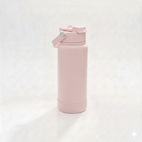 Garrafa Térmica Tr-008 1000ml Aço Inox com Protetor de Silicone:Rosa Claro