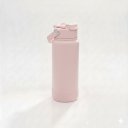 Ver imagem 1 de Garrafa Térmica Tr-008 1000ml Aço Inox com Protetor de Silicone:Rosa Claro