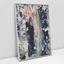 Ver imagem 1 de Quadro Decorativo em Canvas Abstrato Envelhecido TaColado Moldura Flutuante 4,5cm Branca 60 x 40cm