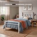 Ver imagem 2 de Cama Solteiro de Ferro Reforçada Estrutura Metálica Resistente para Quarto e Dormitório - Branco