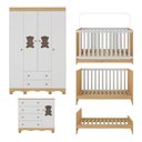 Ver mais imagens de Quarto de Bebê Completo com Berço Americano 3 em 1 Ternura Multimóveis Mp4647 Madeirado/branco