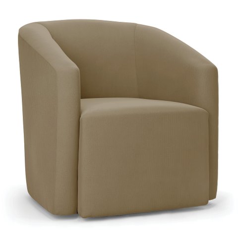 Poltrona Decorativa Orgânica Stella Max Suede Marrom Rato D03 - D'Rossi