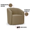 Ver imagem 3 de Poltrona Decorativa Orgânica Stella Max Suede Marrom Rato D03 - D'Rossi