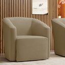 Ver imagem 2 de Poltrona Decorativa Orgânica Stella Max Suede Marrom Rato D03 - D'Rossi