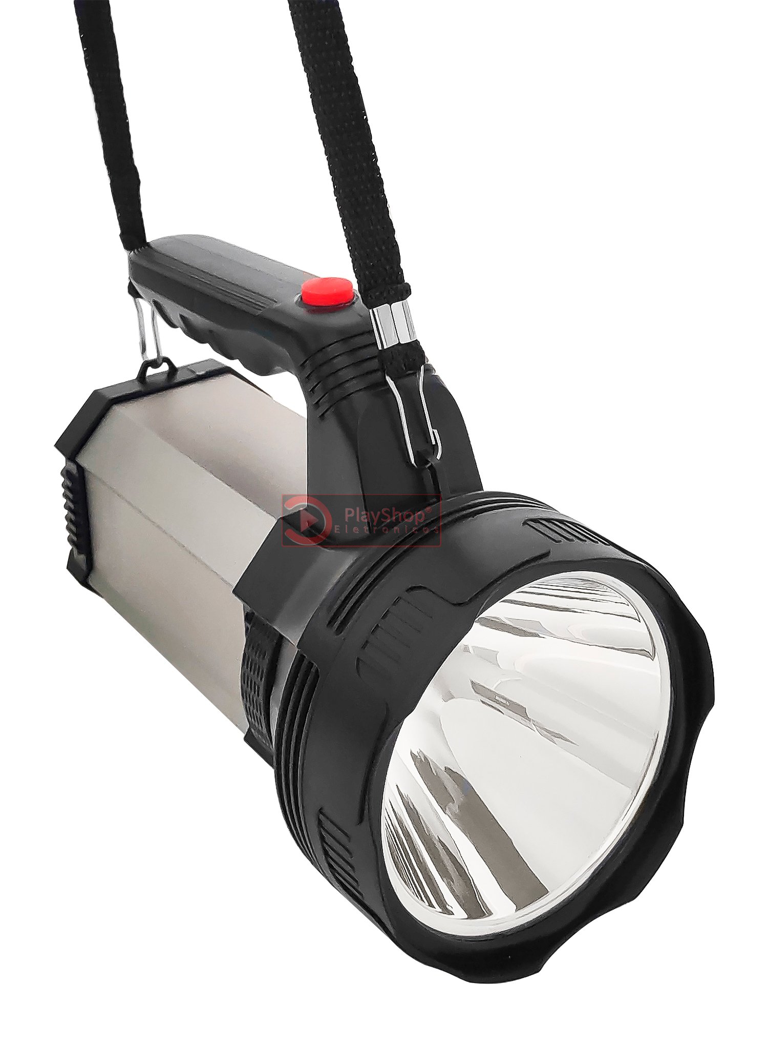 Lanterna tática Farolete Holofote Farol de mão Recarregável Super LED 8W Mais Forte Sitio Chácara - 9