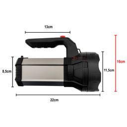 Lanterna  Farolete Holofote Farol de mão Recarregável Super LED 8W Mais Forte Sitio Chácara - 10