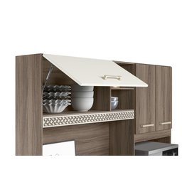 Kit Cozinha Yara 160 7 Portas Carvalho Nature/Off White Cristal - Nicioli - 6