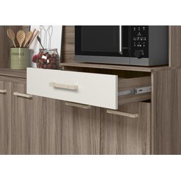 Kit Cozinha Yara 160 7 Portas Carvalho Nature/Off White Cristal - Nicioli - 5