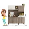 Kit Cozinha Yara 160 7 Portas Carvalho Nature/Off White Cristal - Nicioli - 3