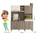 Ver imagem 3 de Kit Cozinha Yara 160 7 Portas Carvalho Nature/Off White Cristal - Nicioli