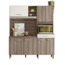 Ver imagem 2 de Kit Cozinha Yara 160 7 Portas Carvalho Nature/Off White Cristal - Nicioli