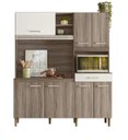 Ver imagem 2 de Kit Cozinha Yara 160 7 Portas Carvalho Nature/Off White Cristal - Nicioli