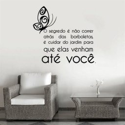 Adesivo de parede Frase O segredo é não correr atrás das borboletas - P 35x35cm - 1