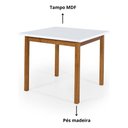 Ver imagem 4 de Kit Mesa de Jantar 80x80 com 4 Cadeiras Banco Estofado Elisa - Branco/branco