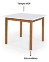 Ver imagem 4 de Kit Mesa de Jantar 80x80 com 4 Cadeiras Banco Estofado Elisa - Branco/branco