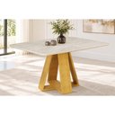Ver imagem 1 de Mesa Cozinha Celeste Madeirado 120cm Cedro/Quartzo DJ Móveis